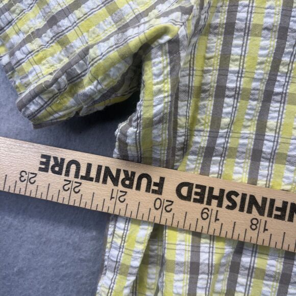 Original Penguin Heritage Slim Fit Yellow Plaid Short Sleeve Button Shirt XL - Picture 8 of 11